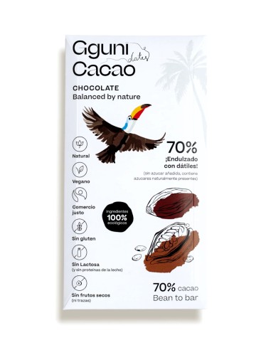 70% Chocolate Gguni endulzado con dátiles
