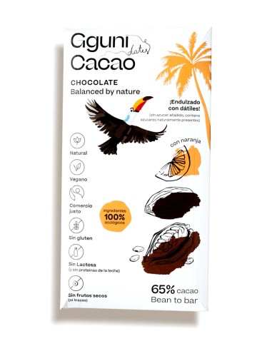 65% Chocolate con Naranja Gguni endulzado con dátiles