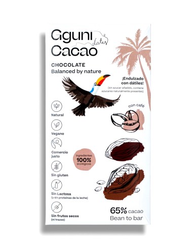 65% Chocolate con Café Gguni endulzado con dátiles