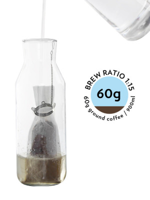 Proporción de café y agua recomendada para usar los filtros ColdBrew
